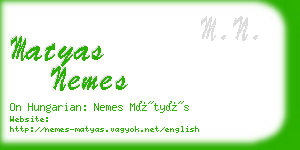 matyas nemes business card